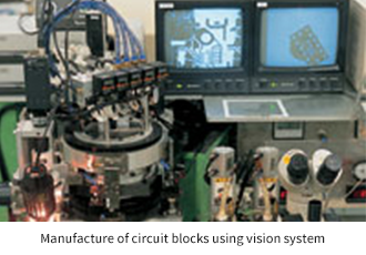 Manufacture of circuit blocks using vision system